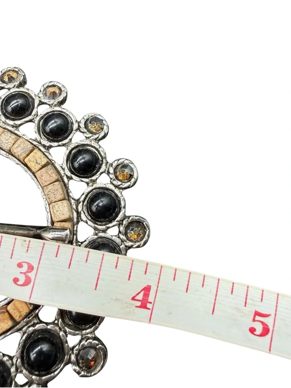 Leatherock 38 XL Black Leather Studded Scallop Western Boho Statement Belt 5934